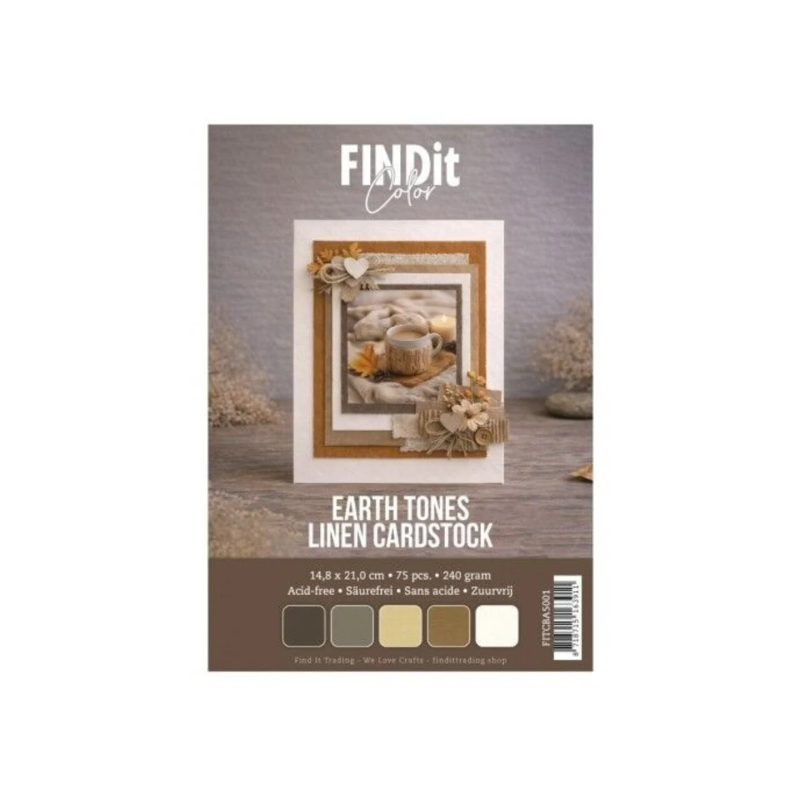 Find it Linen Cardstock A5 Earth Tones (75pcs) (FITCBA5001)