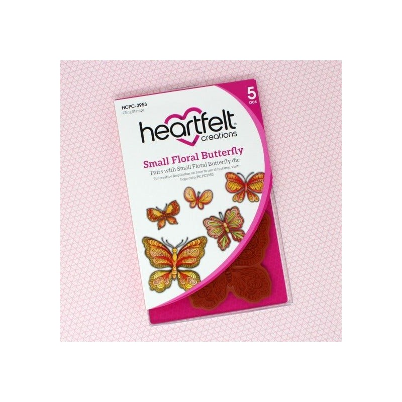 Small Floral Butterfly Cling Stamp Set HCPC-3953 + Die