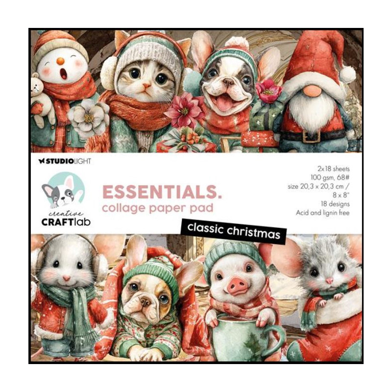 Studio Light Collage Paper Pad "Classic christmas" CCL-ES-CPP498