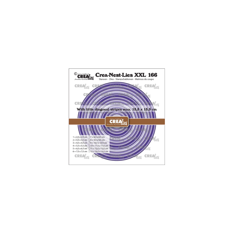 Crealies • Crea-Nest-Lies XXL Cutting Die Circles With Little Diagonal Stripes