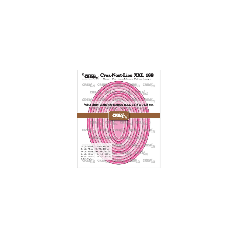 Crealies • Crea-Nest-Lies XXL Cutting Die Ovals With Little Diagonal Stripes