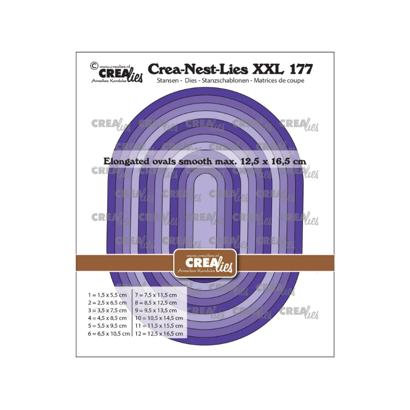 Crealies • Crea-Nest-Lies XXL Elongated Ovals smooth (fits under XXL175)