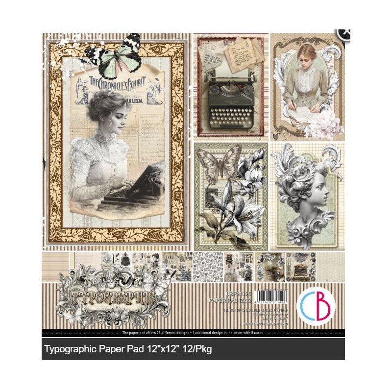 Ciao Bella Typographic Paper Pad 12"x12"