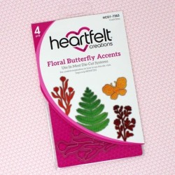 Heartfelt Floral Butterfly Accents Cling Stamp Set HCPC-3952 + Die