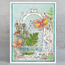 Heartfelt Floral Butterfly Accents Cling Stamp Set,  Die