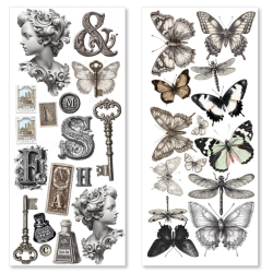 Ciao Bella Art Stickers Typographic transparent adhesive sheets 5/Pkg