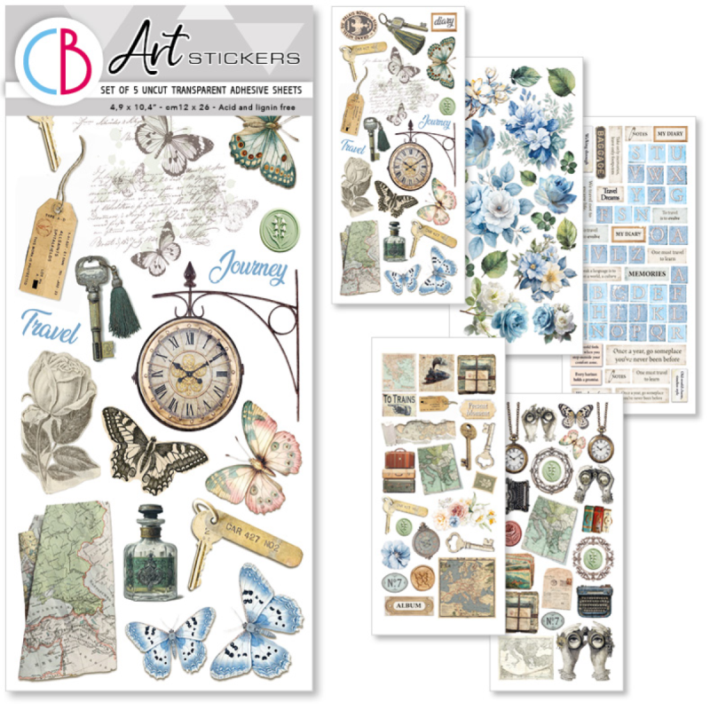 Ciao Bella Art Stickers Eastern Journey transparent adhesive sheets 5/Pkg
