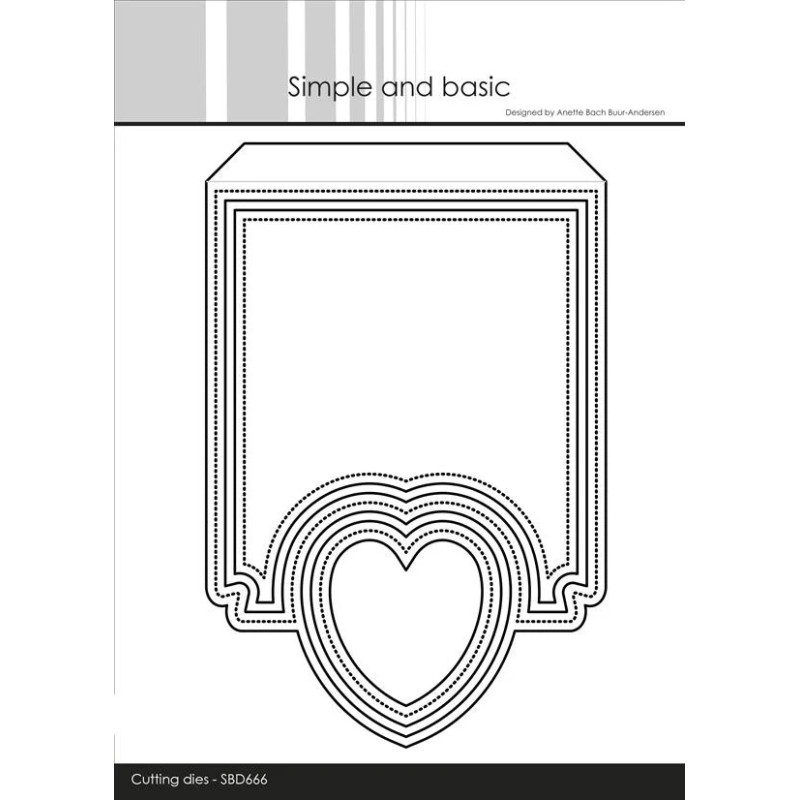 Simple and Basic dies "A6 Heart Card front"