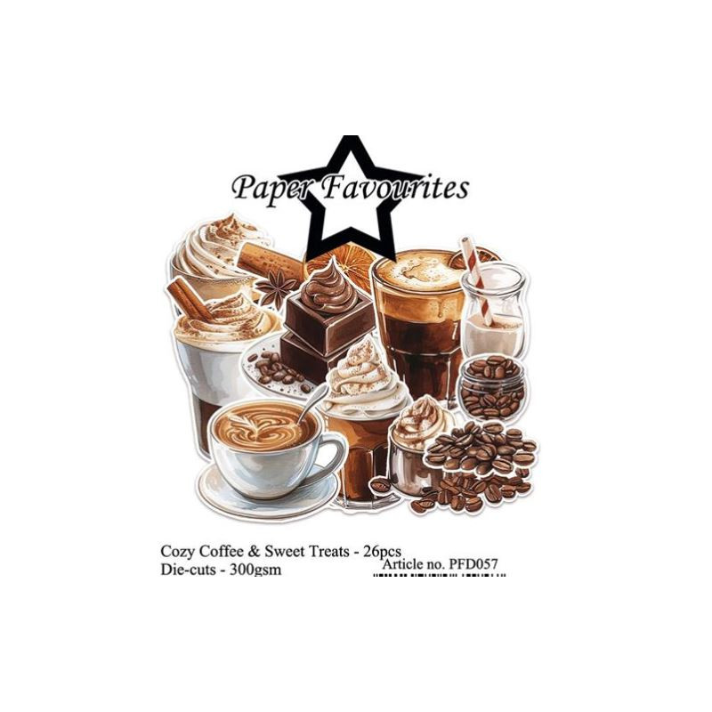 Paper Favourites Die-Cuts "Cozy Coffee & Sweet Treats" PFD057