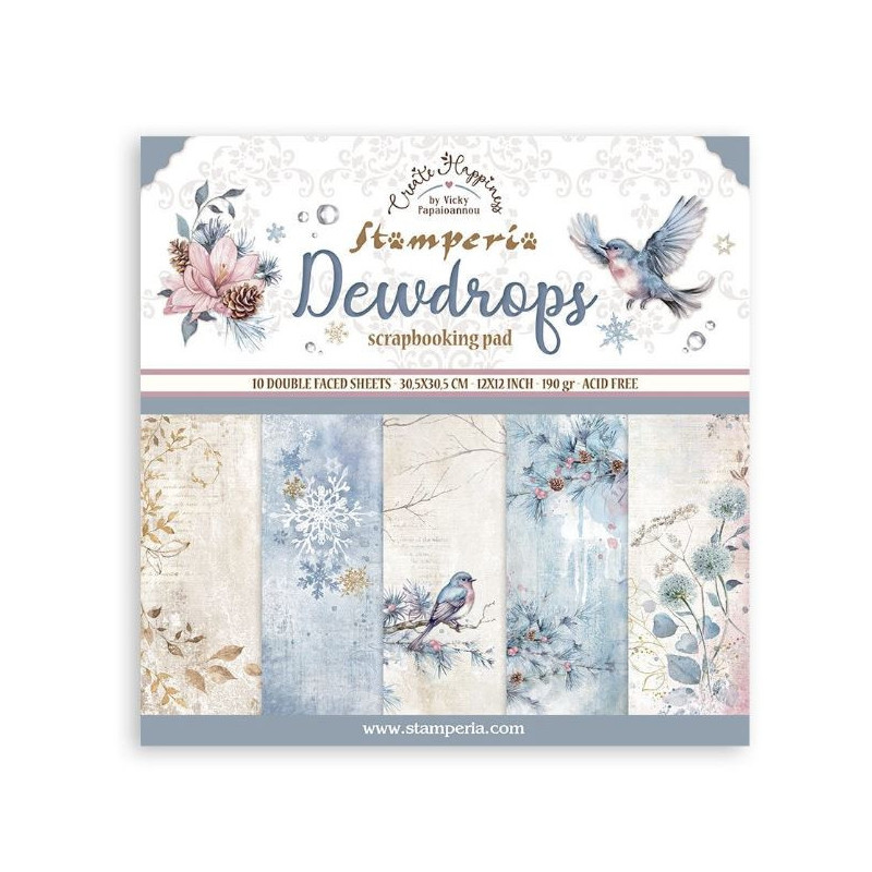 Stamperia Dewdrops 12x12 Inch Paper Pack