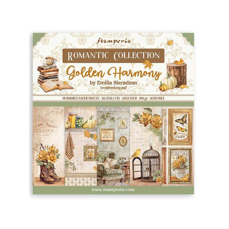 Stamperia Golden Harmony - 12" x 12" Paper Pad SBBL160