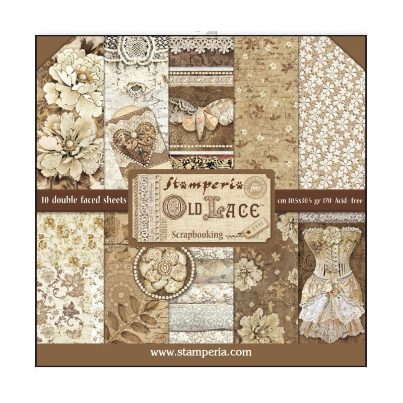 Stamperia 12x12 Paper Pad Old Lace SBBL32