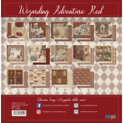 Papers For You Wizarding Adventure Houses Red 8x8 Inch Scrap Paper Pack (28pcs) (PFY-15854)