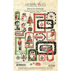 Graphic 45 Merry-ful Greetings Chipboard Pieces, Tags & Frames (4503280)