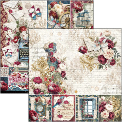 Ciao Bella Bohemian Burgundy 12x12 Inch Paper Pad (12pcs) (CBPM099)