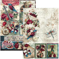 Ciao Bella Bohemian Burgundy A4 Creative Pad (9pcs) (CBCL099)