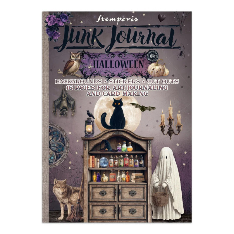 Stamperia Halloween Junk Journal Stickers, Backgrounds, Cut-Outs by Vicky Papaioannou (SBJK22)