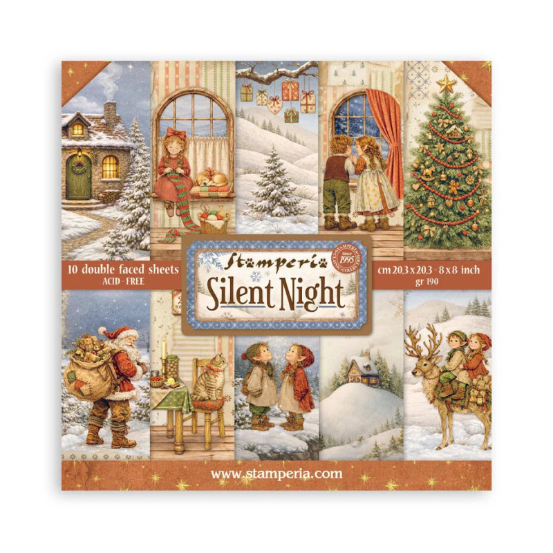 Stamperia Silent Night 8x8 Inch Paper Pack (SBBS148)