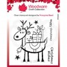 Woodware clear Stamp rudolph pressies 10x10cm