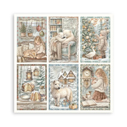 Stamperia White Christmas 8x8 Inch Paper Pack (Single Face) by Cristina Radovan (SBBSXB27)