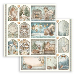 Stamperia White Christmas 8x8 Inch Paper Pack by Cristina Radovan (SBBS146)