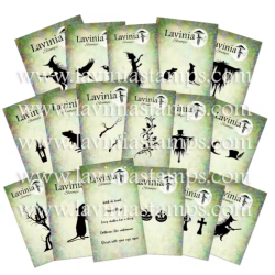 Lavinia Stamps Midnight Coven 17st Halloween Witch Silhouette Clear Stamp Collection