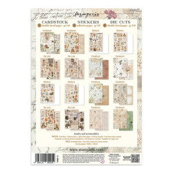 Stamperia Flowers and Poems Junk Journal Stickers, Backgrounds, Cut-Outs (SBJK31)