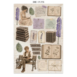 Stamperia Flowers and Poems Junk Journal Stickers, Backgrounds, Cut-Outs (SBJK31)