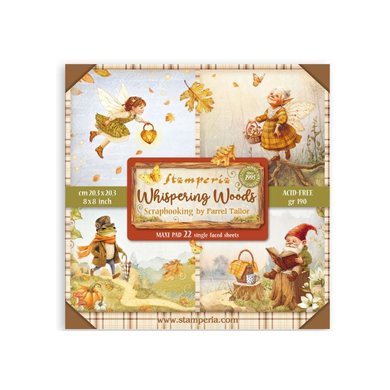 Stamperia Whispering Woods 8x8 Inch Maxi Paper Pack (Single Face) (SBBSXB17)