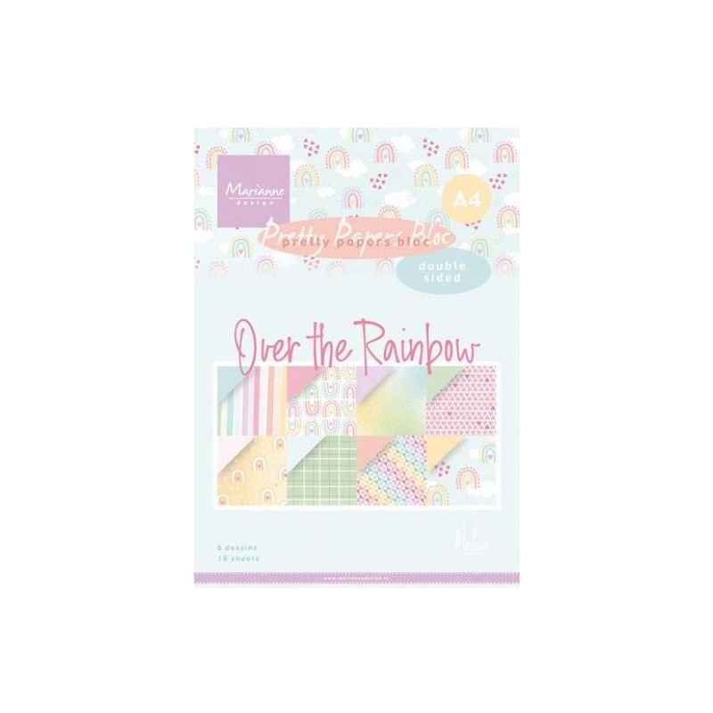 Marianne Design A4 Double Sided Papers 16pcs - Over the Rainbow PK9188
