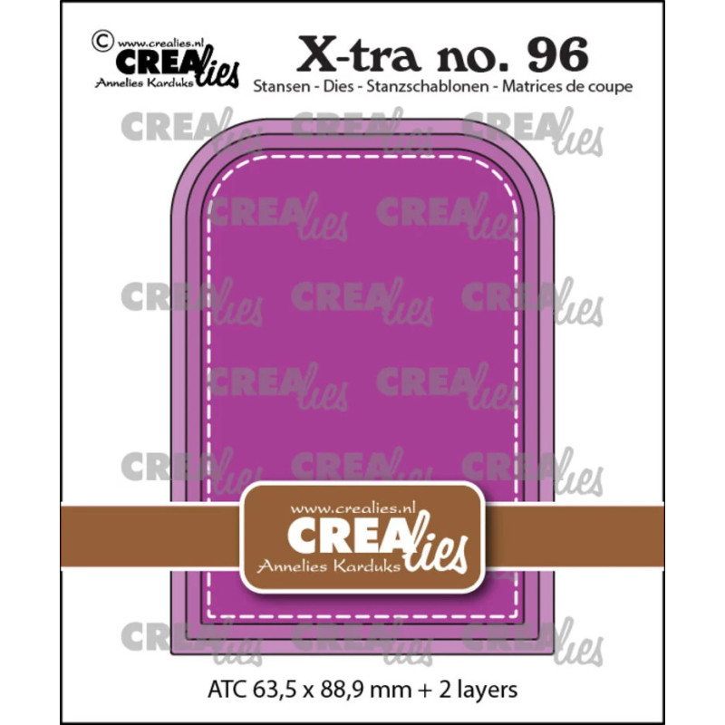 Ctealies ATC Dies No. 96 Arch Rounded Corners with Stitch (CLXtra96)