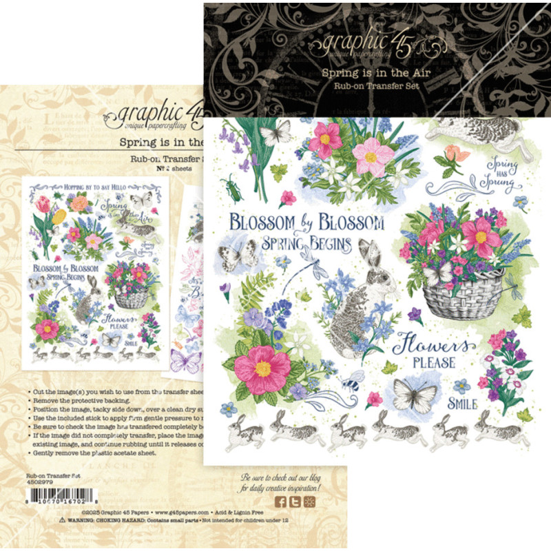 Graphic 45 Spring is in the Air Rub-On Transfers (4502979)