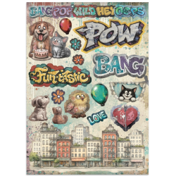 Stamperia Printed Art Junk journal: stickers, cut-outs, backgrounds for Art and Craft - Furry Friends 2
