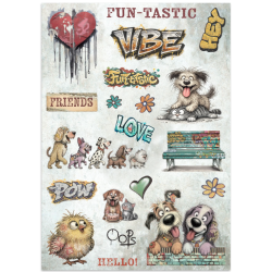 Stamperia Printed Art Junk journal: stickers, cut-outs, backgrounds for Art and Craft - Furry Friends 2