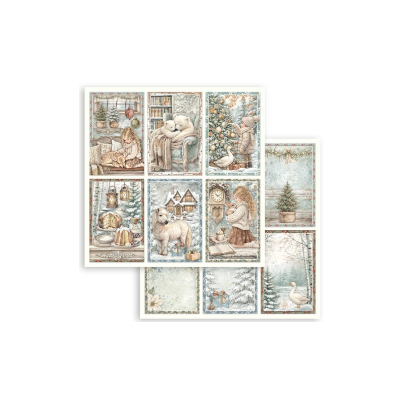 Stamperia White Christmas 12x12 Inch Paper Sheet 6 cards (1st) by Cristina Radovan (SBB1158)