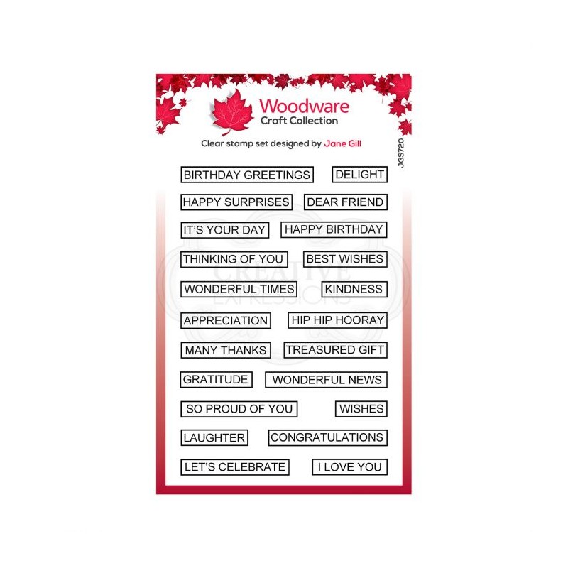 Woodware Clear stamp singles word fragments A6