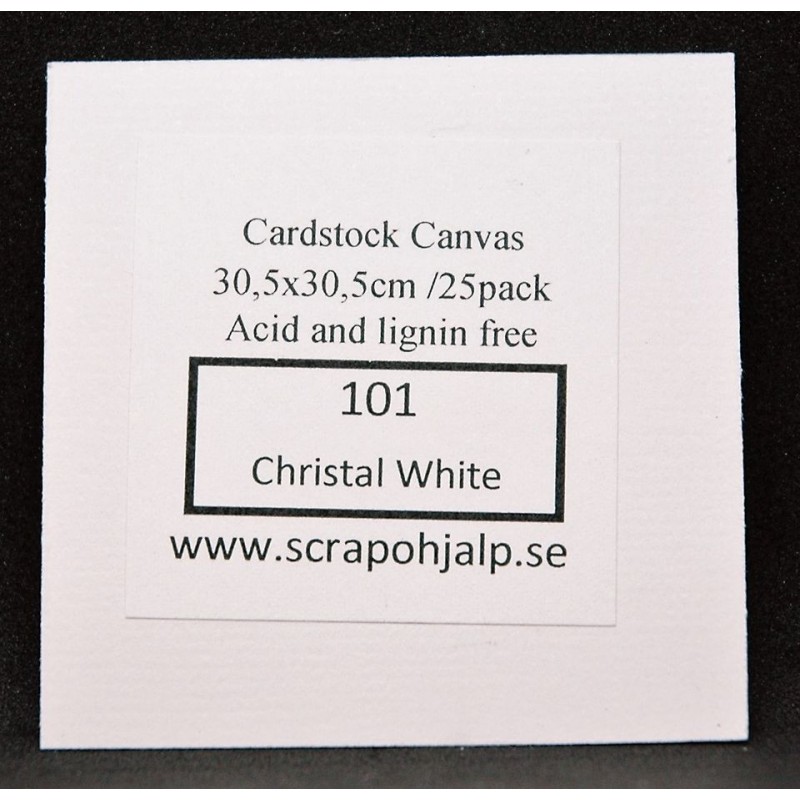 Scrap & Hjälp Cardstock Christal White 12"x12" 25 pack eller styckvis SoH101