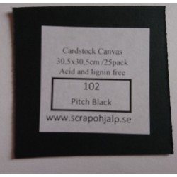 Scrap & Hjälp Cardstock Pitch Black 12"x12"