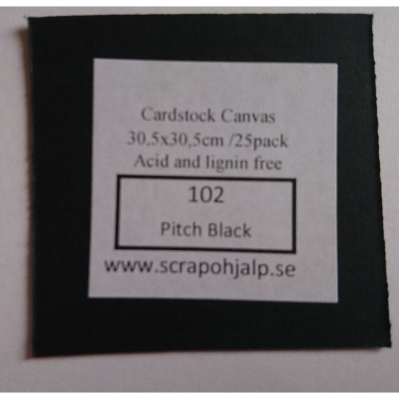 Scrap & Hjälp Cardstock Pitch Black 12"x12" 25 pack eller styckvis SoH102