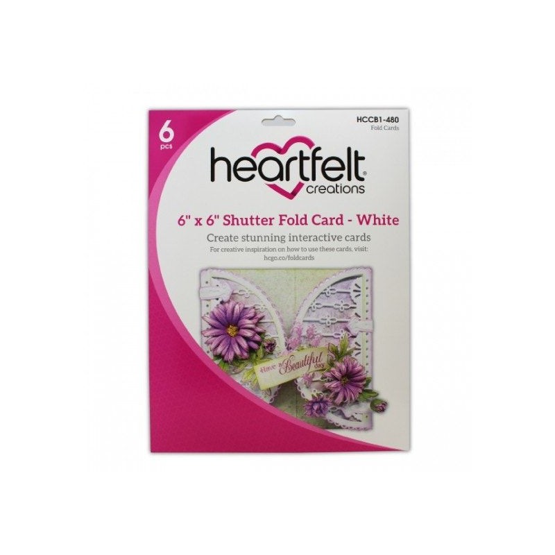 Heartfelt 6" x 6" Shutter Fold Card - White   HCCB1-480