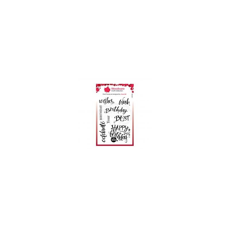 Woodware Clear Stamp TXT singles birthday A6