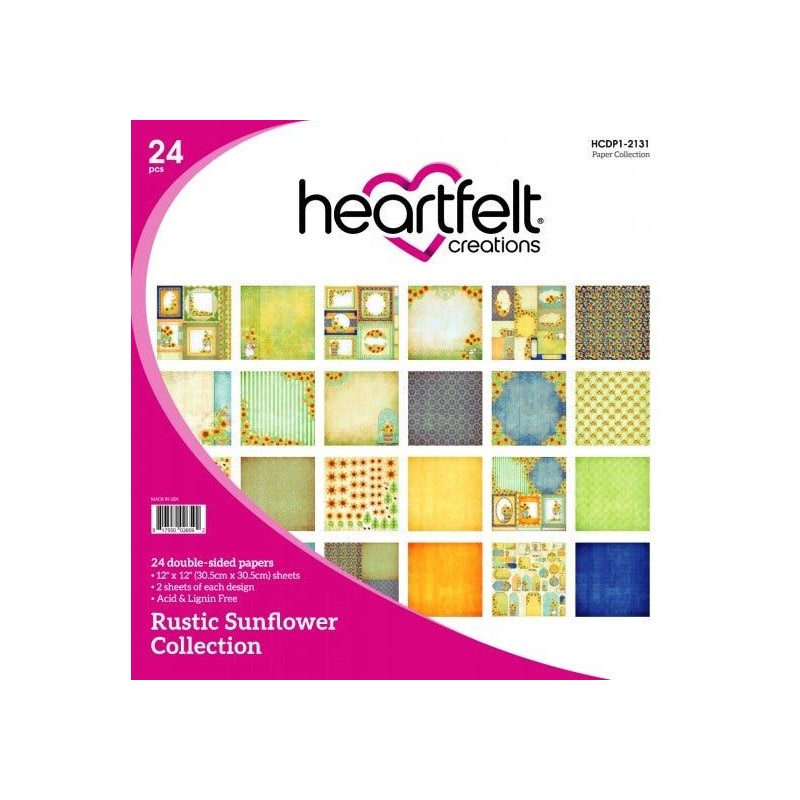 Heartfelt Paper Collection 12X12 Rustic Sunflower