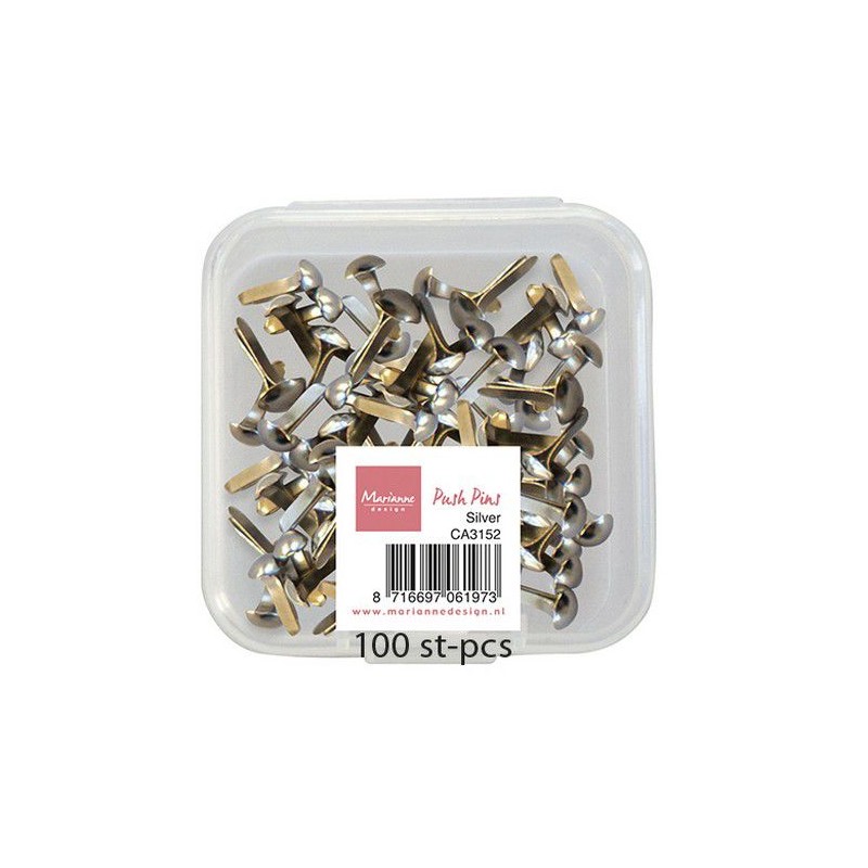 Marianne D Decoratie Push Pins - Silver