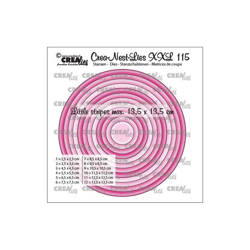 Crealies Rund die XXL med streck  13,5x13,5cm