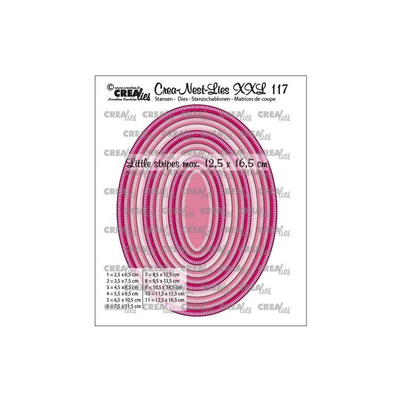 Crealies oval die XXL med streck12,5x16,5cm