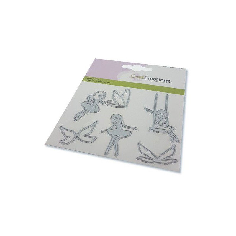 CraftEmotions Die - fairy - 3 fairies Card 11x9cm - 82 mm
