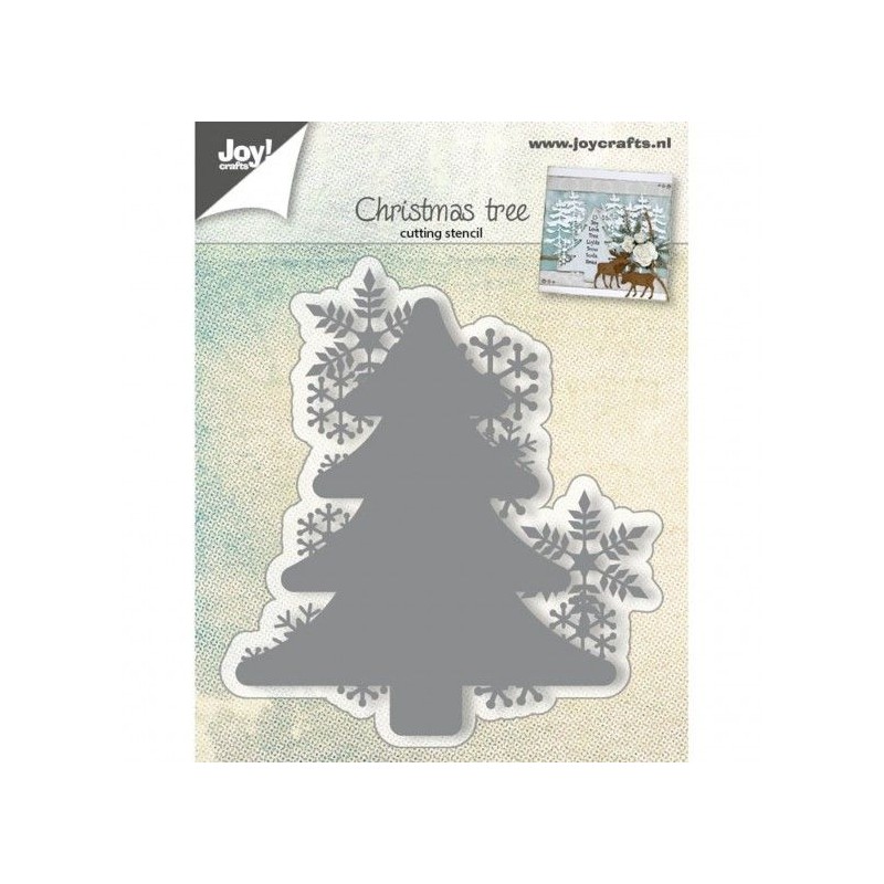 Joy!Crafts cutting stencil Christmas tree with snowflakes