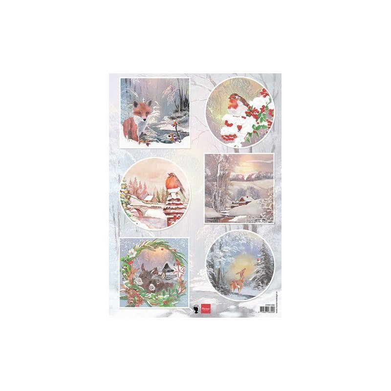 Marianne D Decoupage Winter wishes - Fox  A4  EWK1286