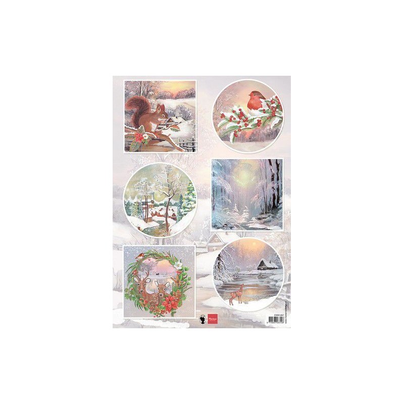 Marianne D Decoupage Winter wishes - Squirrel  A4  EWK1287