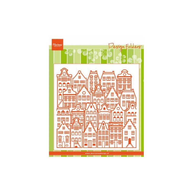 Marianne D Embossing folder Extra Dutch houses 15,2x15,4 cm